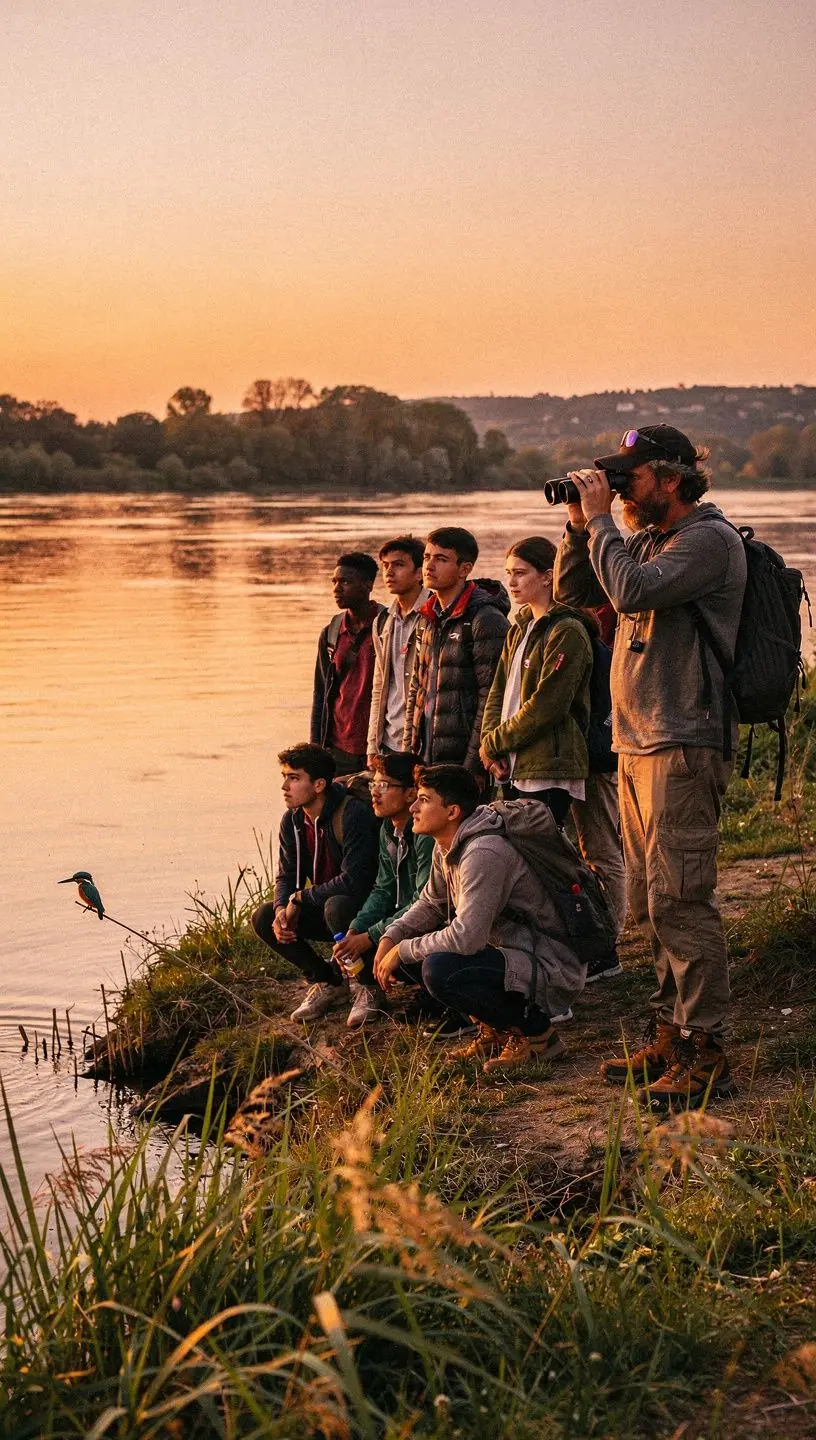 Diákok csoportja, akik egy etológiai kísérletet végeznek laboratóriumi körülmények között.